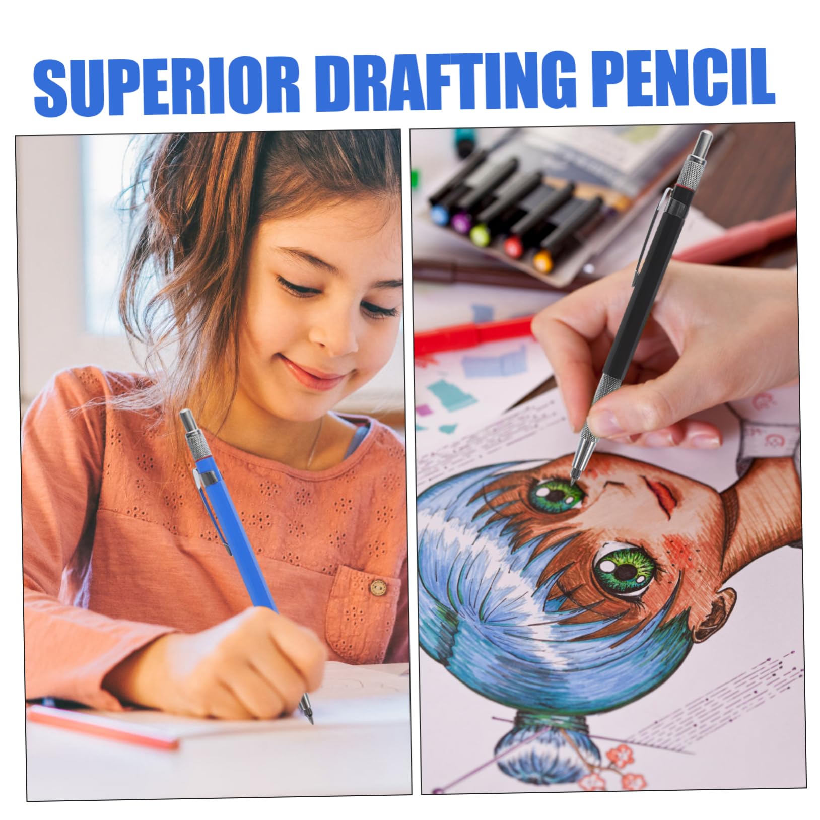 5 Sätze Automatisches Bleistift Set für Zeichnung und Schreiben Nachfüllminen Ergonomisches Design für Schüler und Bürobedarf Entwerfen und Skizzieren
