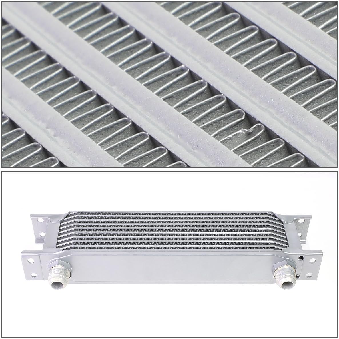 Auto Dynasty Universal Automotive Silver Aluminum 10-Row Engine & Transmission Oil Cooler