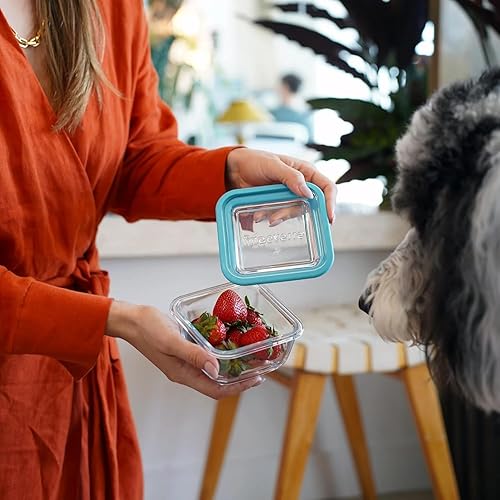 Miniatura 4 de Bormioli Rocco Frigoverre Future - Juego de 2 recipientes cuadrados de almacenamiento de alimentos de 26.25 onzas, hechos de vidrio duradero, apto