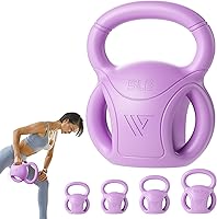 Vista 10 de RUNWE - Mancuernas rusas de 3 asas, peso para mujeres, opciones de 5, 10, 15 y 20 libras para giros rusos, ejercicio abdominal, levantamiento de 10