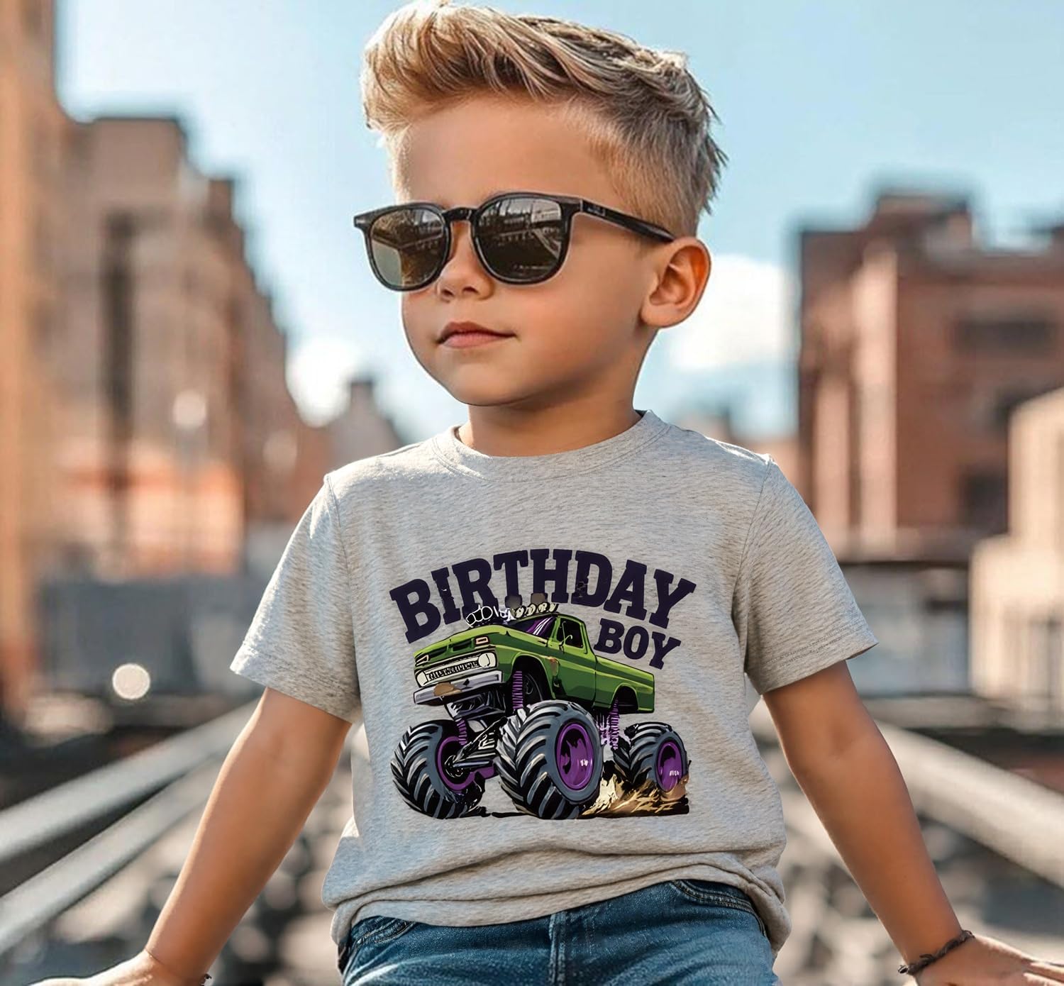 Birthday Boys Shirts Kids T-Shirt Truck Football Dude Toddler Short Sleeve Summer Top Outfits Casual Tees 2-8 Years