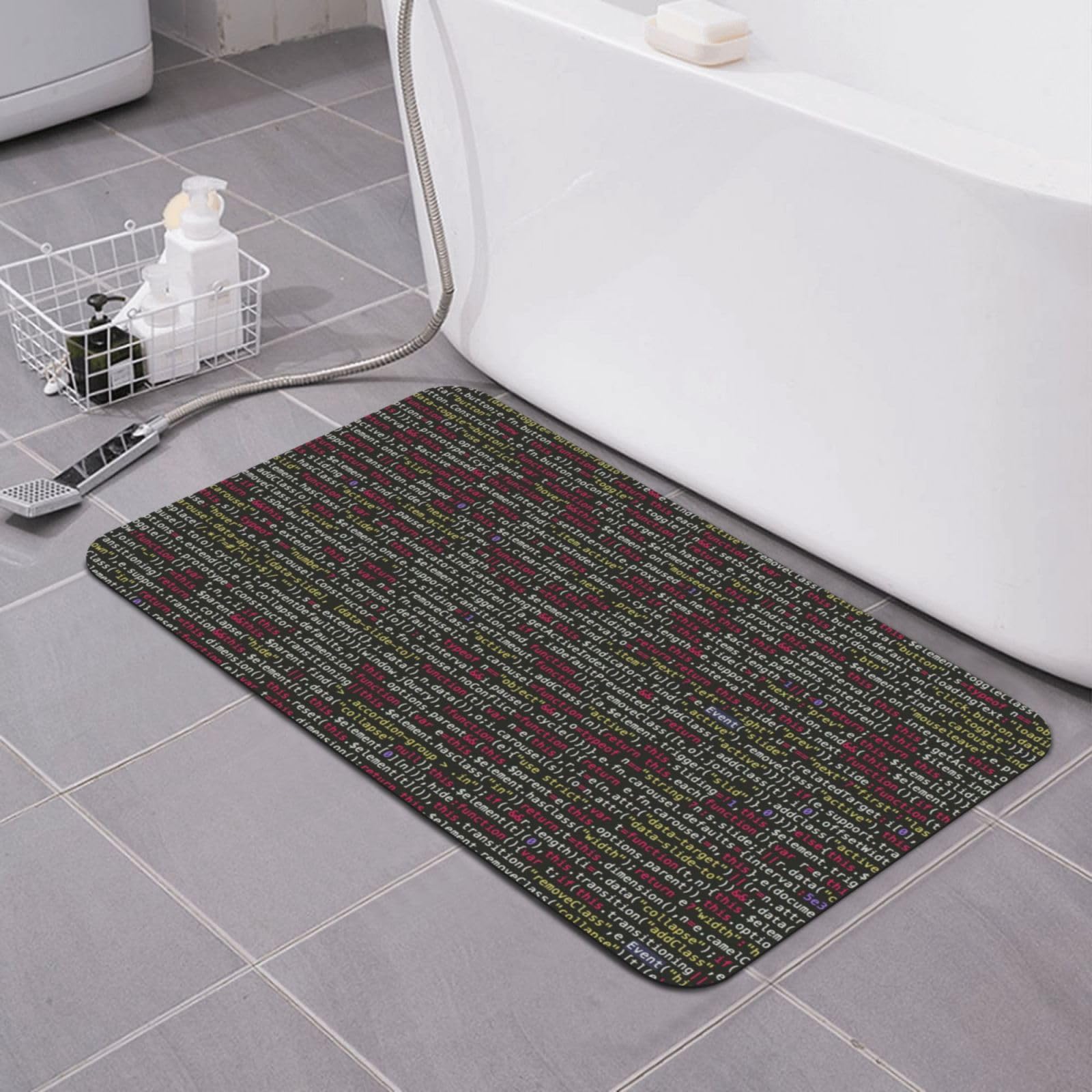 Tapis de bain code de programmation en diatomite absorbant pour geek