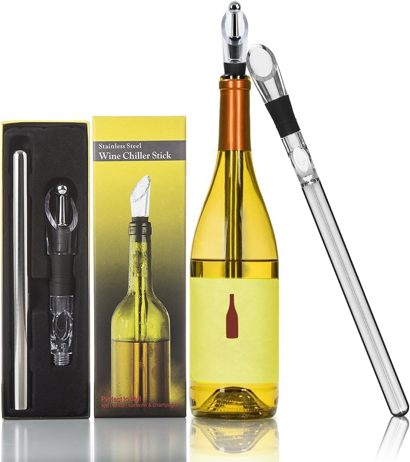 Mayshion Stunning 4in1 Stainless Steel Wine Chiller Stick