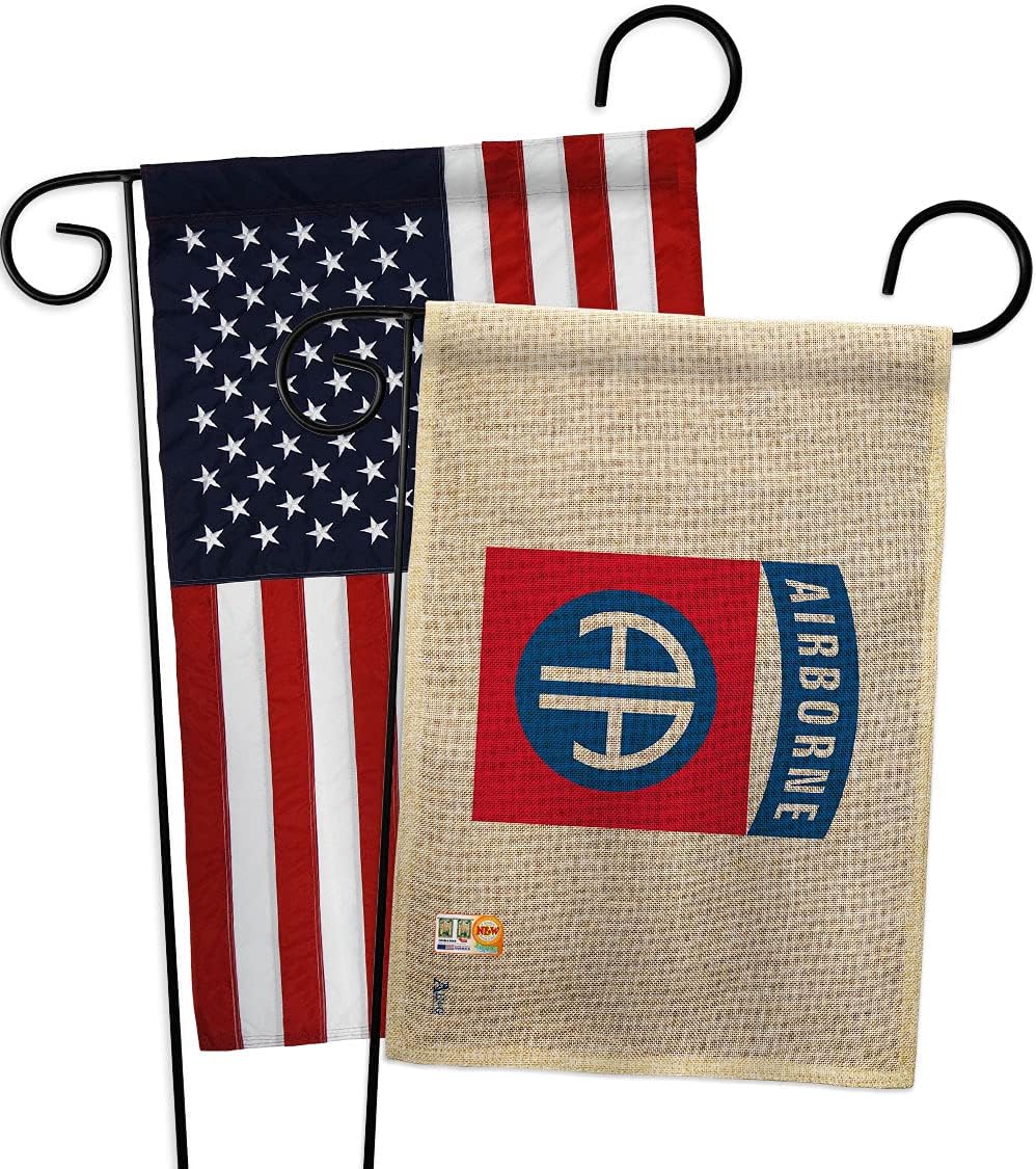 82nd Airborne Garden Flags Pack Armed Forces Army Rangers United State American Military Veteran Retire Official USA Vintage Applique Small Gift Yard House Banner Double-Sided Made In 13 X 18.5