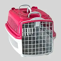 Caixa de Transporte Pet Gatos e Cães Pequeno Médio e Grandes (Rosa, Nº4 até 18kg)