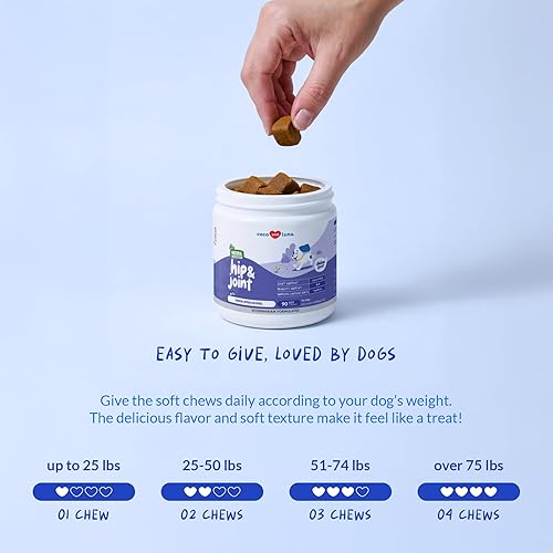 Miniatura 7 de Suplemento para cadera y articulaciones para perros, con colágeno, glucosamina para perros, aceite de pescado, soporte de cadera y articulaciones,