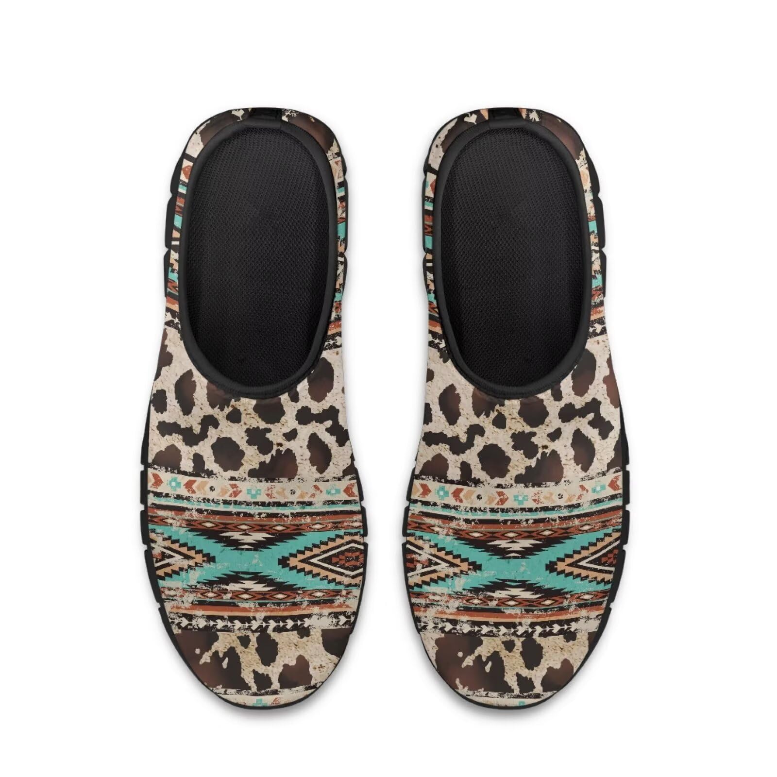 Męskie buty do biegania w mieście, lekkie podparcie łuku, oddychające mokasyny na rower, kemping, spacery, czarna podeszwa, Retro Leopard Print, 40 EU