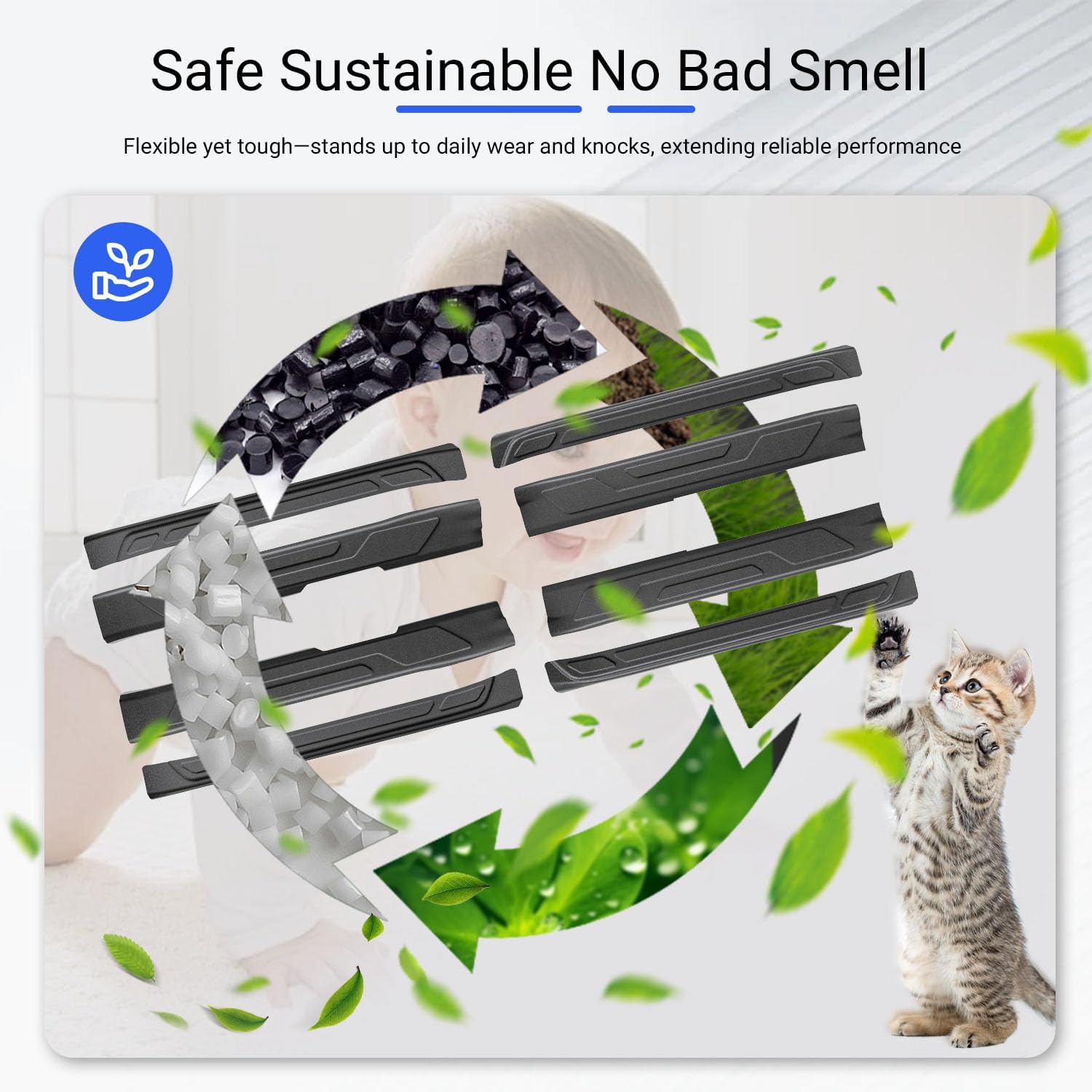 Door Sill Protector Compatible with 2022-2026 Toyota Tundra Car Threshold Protector TPE Car Door Entry Guard Replacement for 2022-2026 Toyota Tundra Accessories