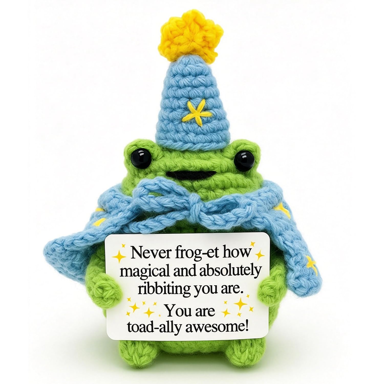 Frog Gifts for Women, Emotional Support Crochet, Positive Crochet Frog Doll