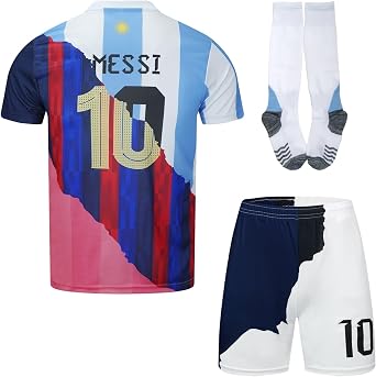 #10 Special Design Football Soccer Jersey/Shorts Socks Gift Set for Children Youth Sizes
