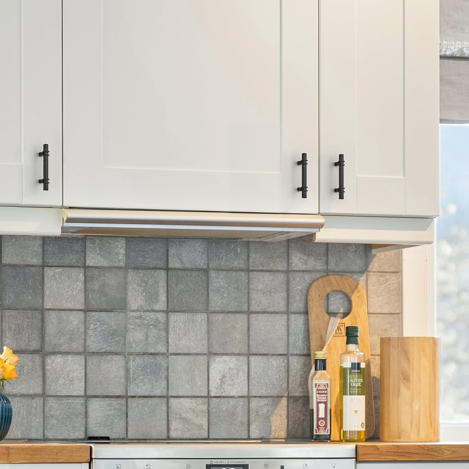 30 Pack 3 inch Black Cabinet Handles, Kitchen Cabinet Handles Matte Black Drawer Pulls Zinc Alloy Square Bar Kitchen Pulls