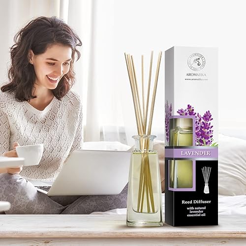 Miniatura 7 de Difusor de varillas con aceite esencial natural de lavanda, 3 x 3.4 onzas líquidas, difusor de lavanda, difusor de varillas perfumado, juego de