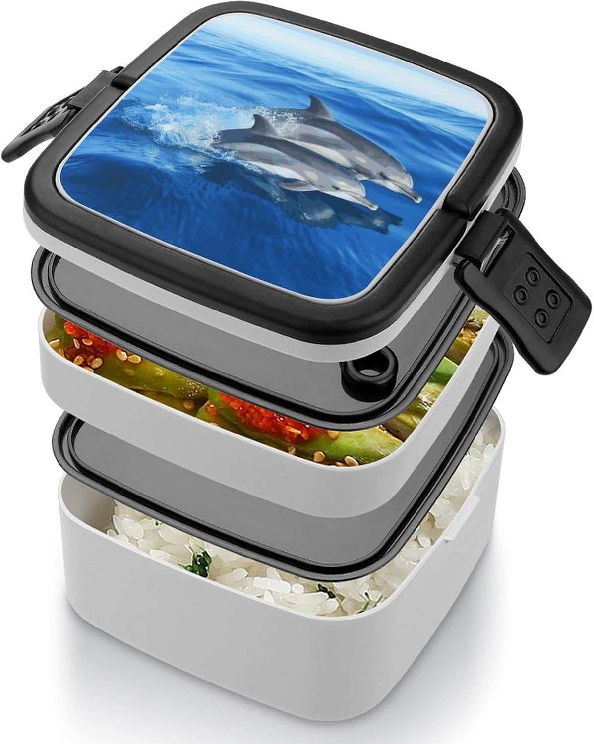Dolphin Family Bento Lunch Box for Adults 2 Layers image 4