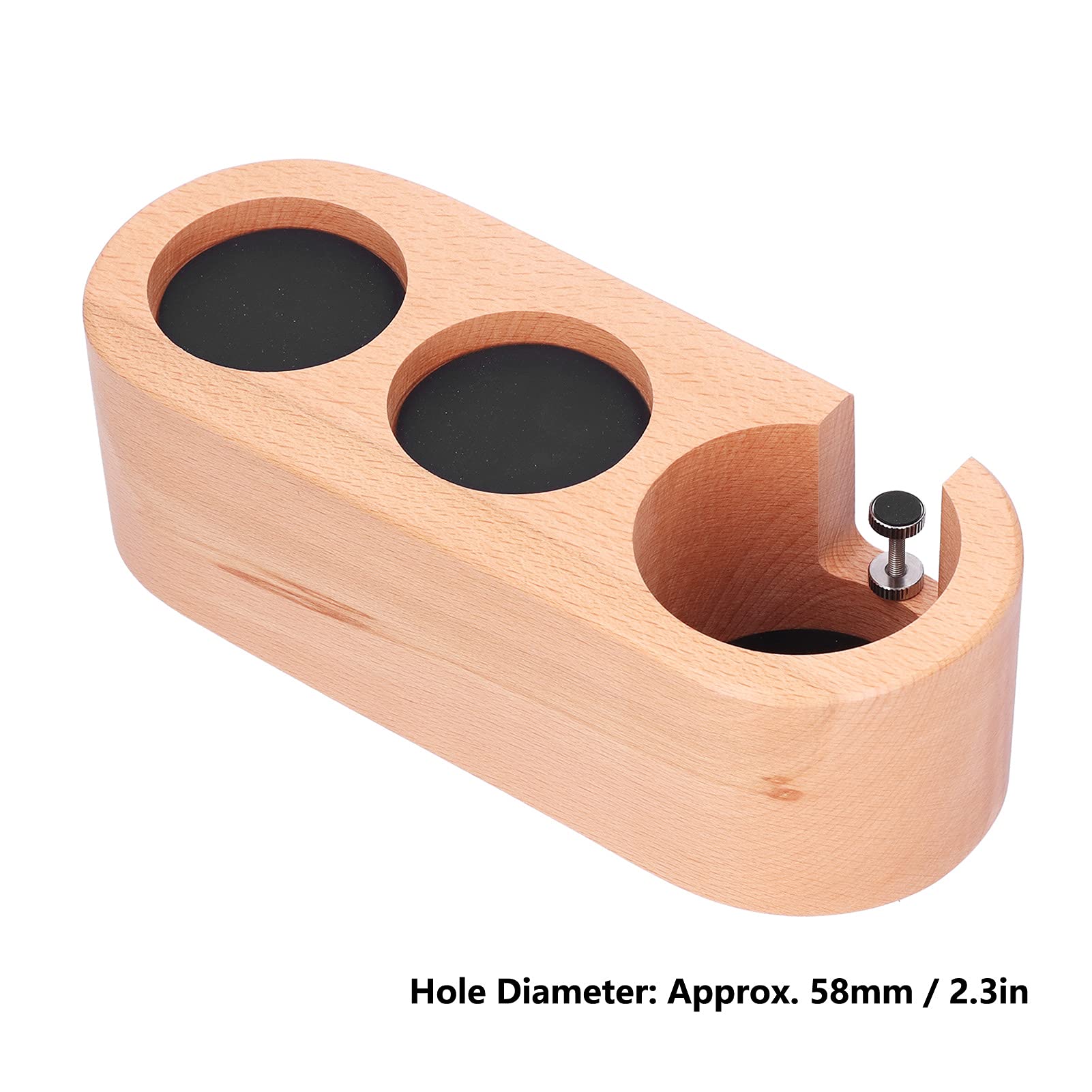 Soporte De Portafiltro De Café De 3 Orificios, Soporte De Tamper De Filtro De Café De Madera, Estación De Soporte De Tapete De Tamper De Madera Estación De Apisonamiento De Café Espresso Con Tapete An