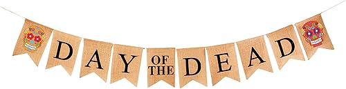 Miniatura 2 de Mandala Crafts Pancartas de arpillera del Día de los Muertos y Dia De Los Muertos con calavera de azúcar