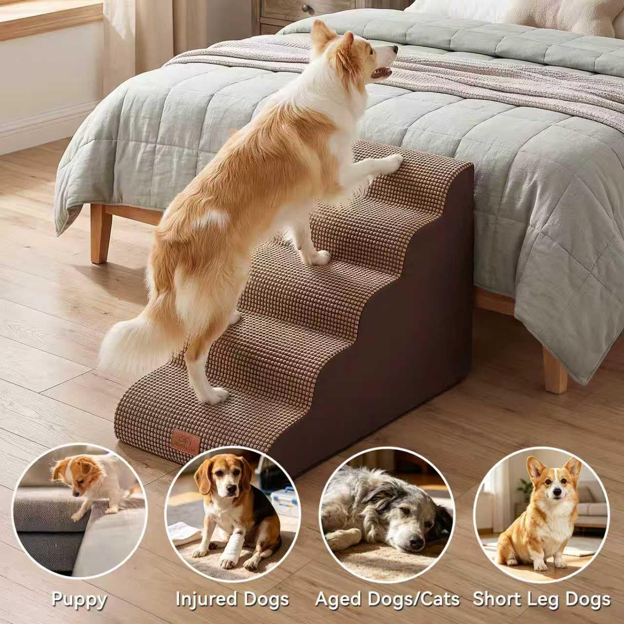 Zerbuger Rampa y escalera para perros para cama de 16 pulgadas de alto a 22