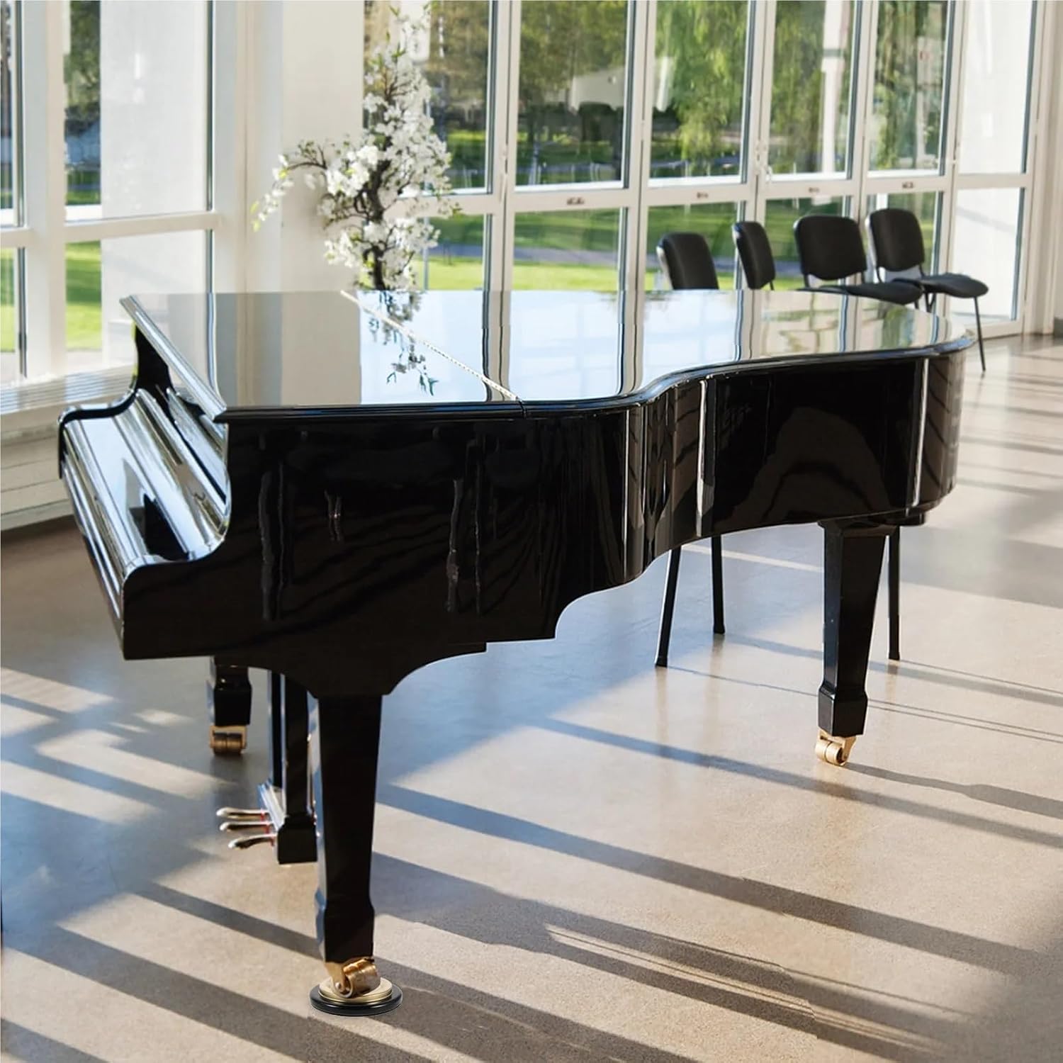 4pcs Upright Piano Caster Cups Thickened Soundproof Floor Protectors 4.06in Piano Caster Pads Furniture Leg Cushions Anti-Noise Pads