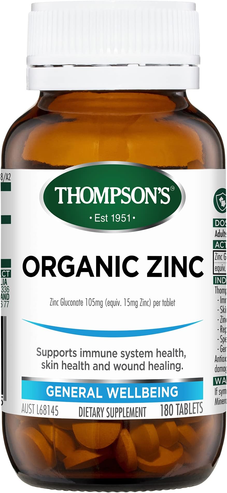 Thompson's Organic Zinc 180 tablets