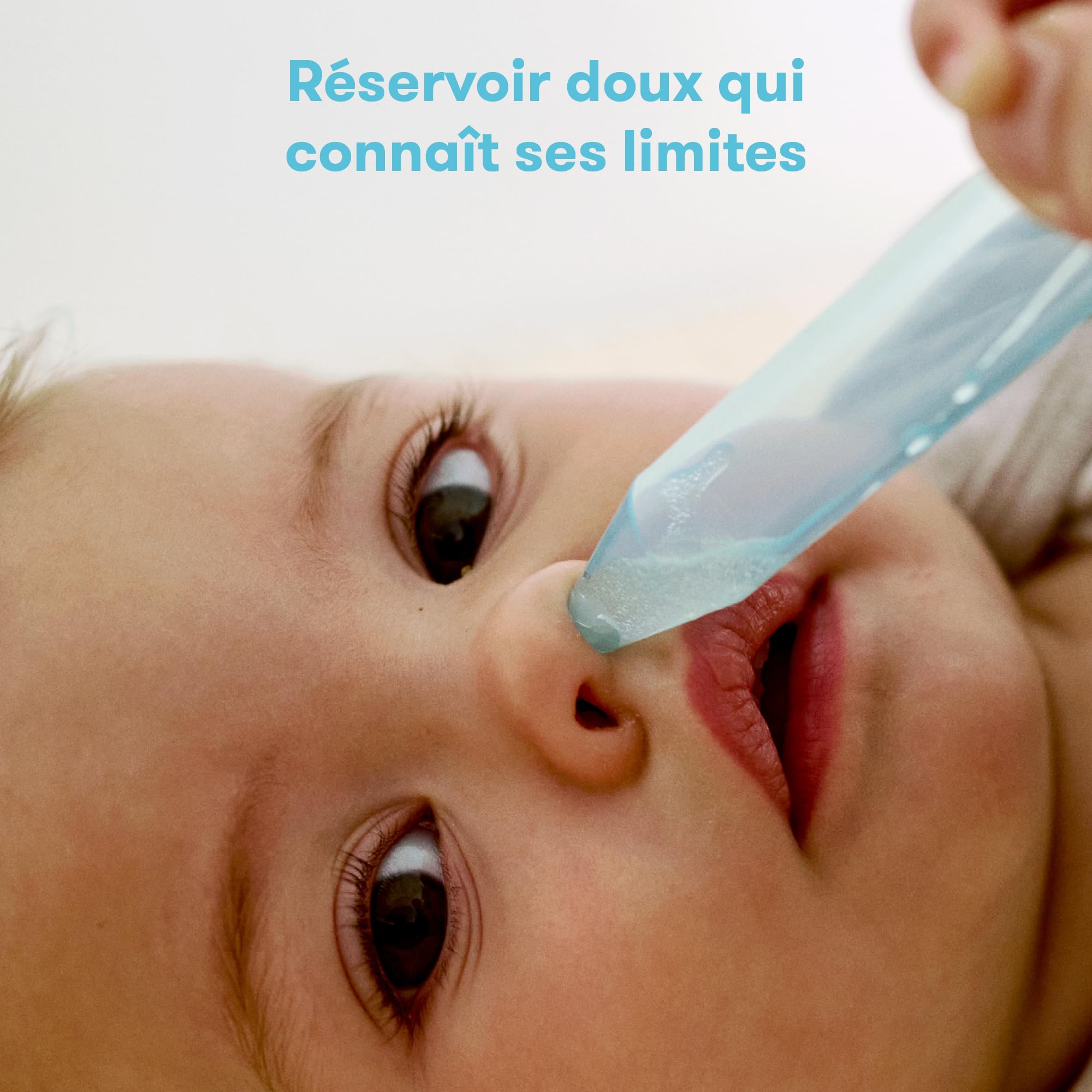 Frida Baby NoseFrida Le SnotSucker Kit avec étui de voyage : aspirateur nasal pour bébé, mouche-bébé NoseFrida + 4 filtres hygiéniques