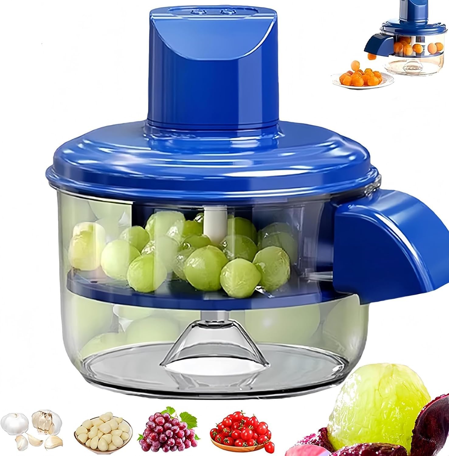 Electric Grape Peeling Machine, Automatic Small Fruit Garlic Peeler Machine, Rechargeable Commercial Smart Fruit Machines for Cherry Tomato Garlics Peeler Skin Remover Tool