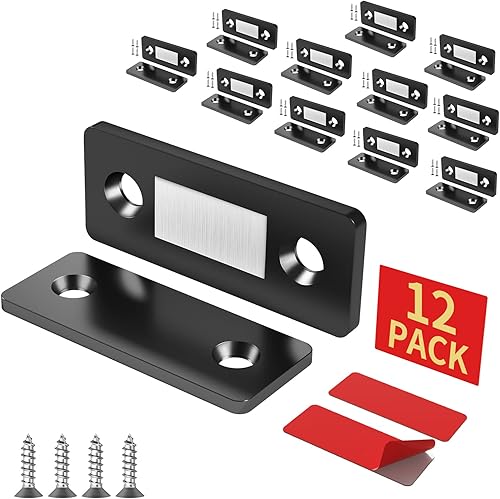 Paquete de 4 pestillos magnéticos para gabinete, ultradelgado, magnético, para puerta de cocina, armario, cajón, cierre magnético para gabinete