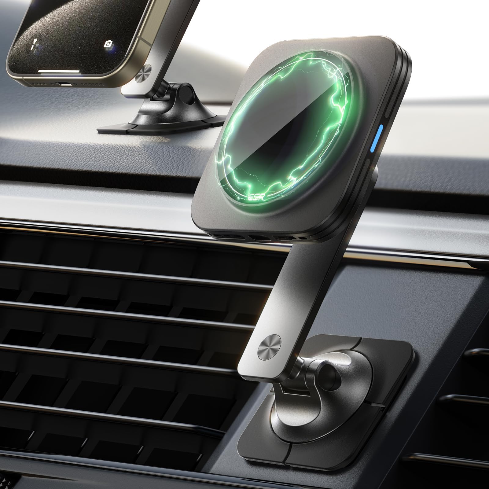 Qi2 Wireless Dash Charger (HaloLock) - Black