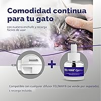 Vista 5 de FELIWAY® Optimum - Recambio calmante para gatos de 30 días para difusor de feromonas, 1.6 fl oz, ayuda a reducir los signos comunes de estrés
