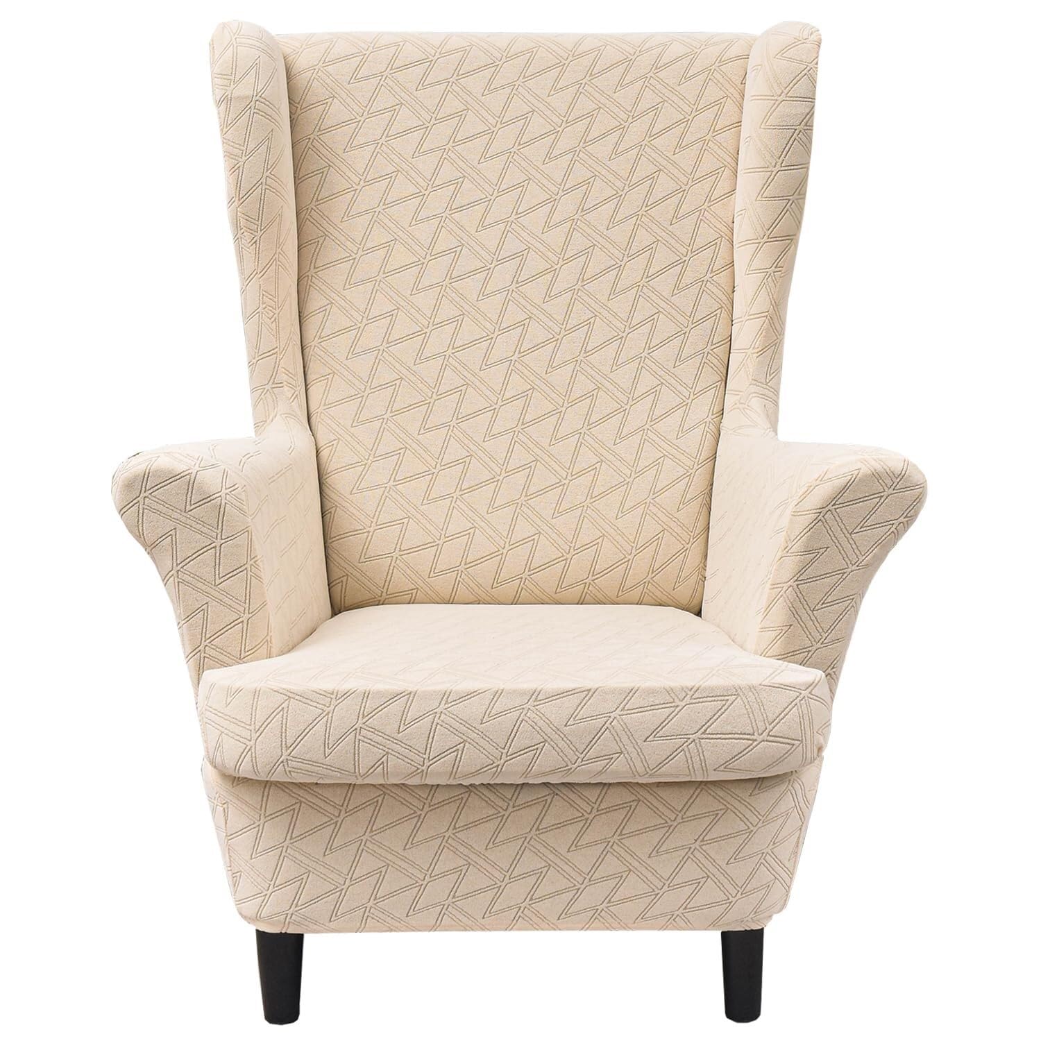 BEIWOSHA Wingback Chair Slipcovers 2 Piece,Stretch Spandex Wing Chair