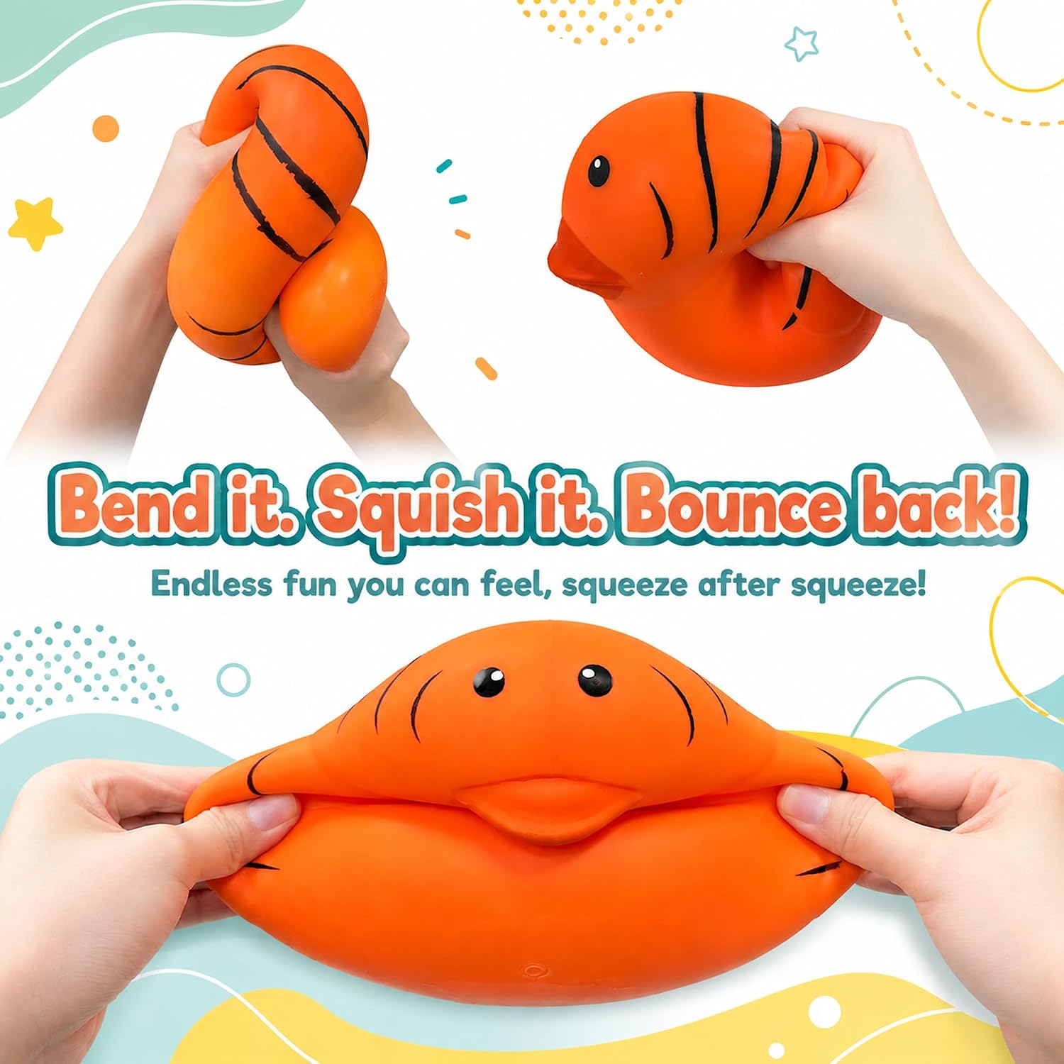 Jumbo Duck Squishy Toy, 6.3Inch Slow Rising Squeeze Fidget Toy, Desk Decor image 4