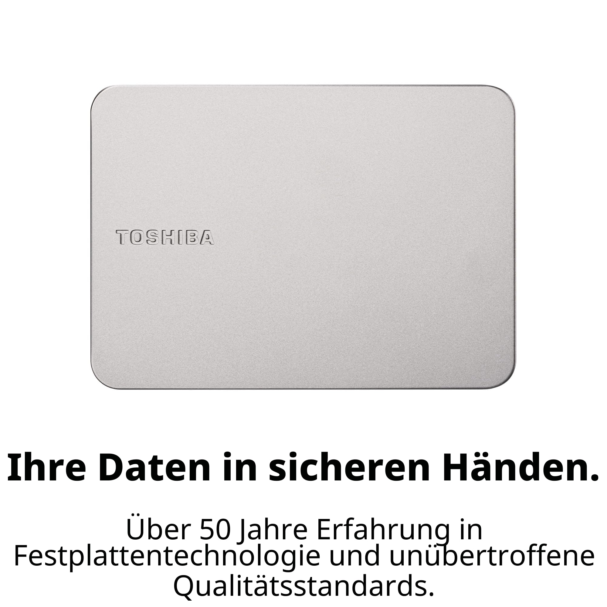 Toshiba Canvio Flex 2TB Portable 2.5'' External Hard Drive HDD USB-C USB-A Warm Silver