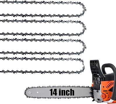 14 Inch Chainsaw Chain Replacement 4 Pack 52 Drive Links 3/8" LP Pitch Hand Chain Saw Replacement Chain for Handheld Chainsaws