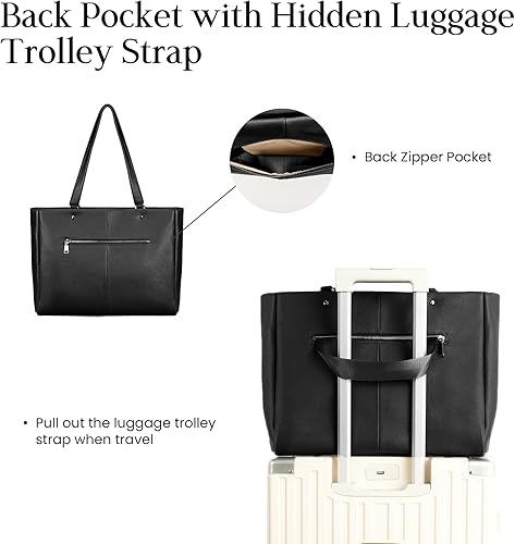 Miniatura 7 de befen Bolso Tote de Trabajo para Laptop de Cuero Genuino para Mujeres Damas Totes Bolsos de Hombro Carteras Bandolera Bolso de Mano