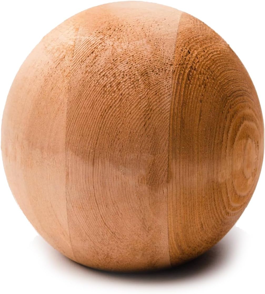 Round Cedar Ball Finial with Flat Spot (1, 3.875")