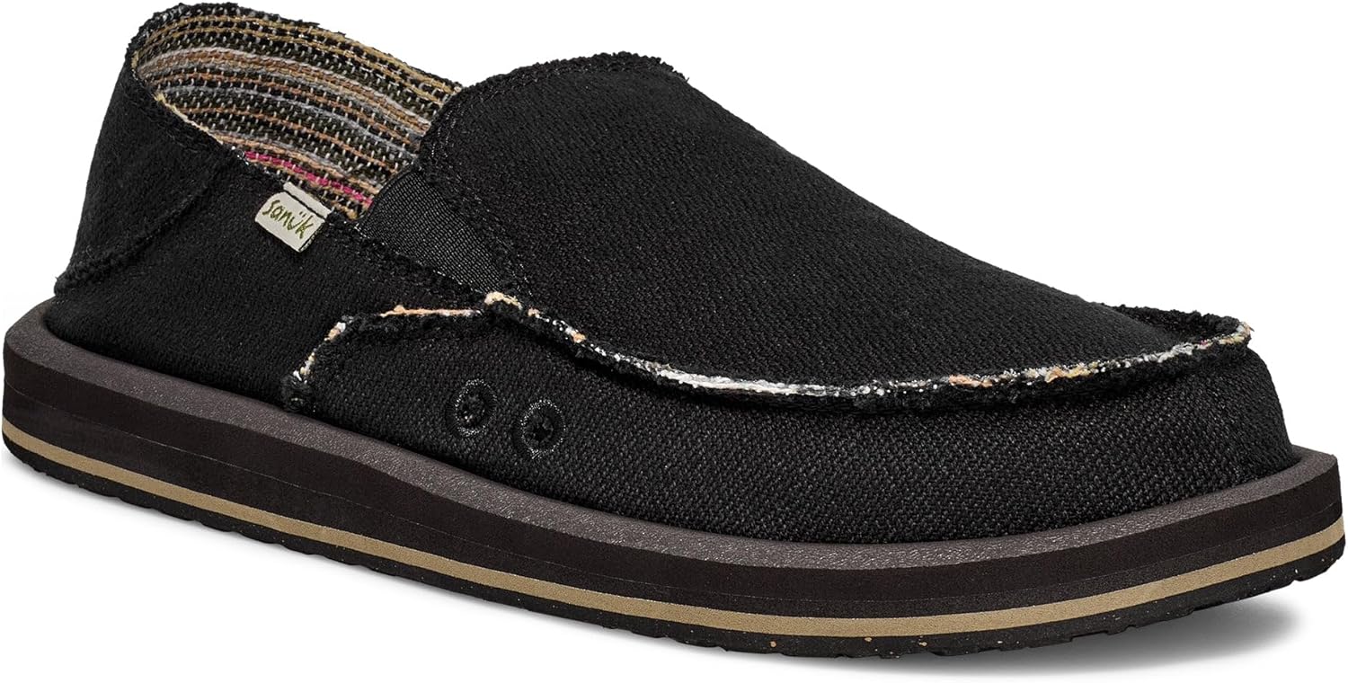 Sanuk Mens Donny Hemp 2 Tone | Mens Shoes | Slip On Shoes for Men | Men's Slip-on Loafers | Memory Foam Footbed - Image 2