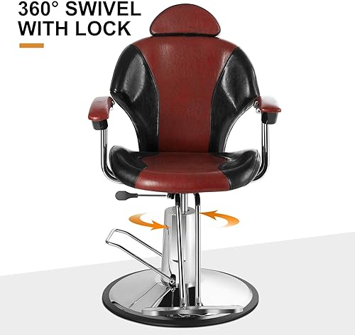 Miniatura 3 de Artist hand Sillas de peluquero, silla hidráulica reclinable de alta resistencia para peluquería, peluquería, muebles de salón, spa, champú,