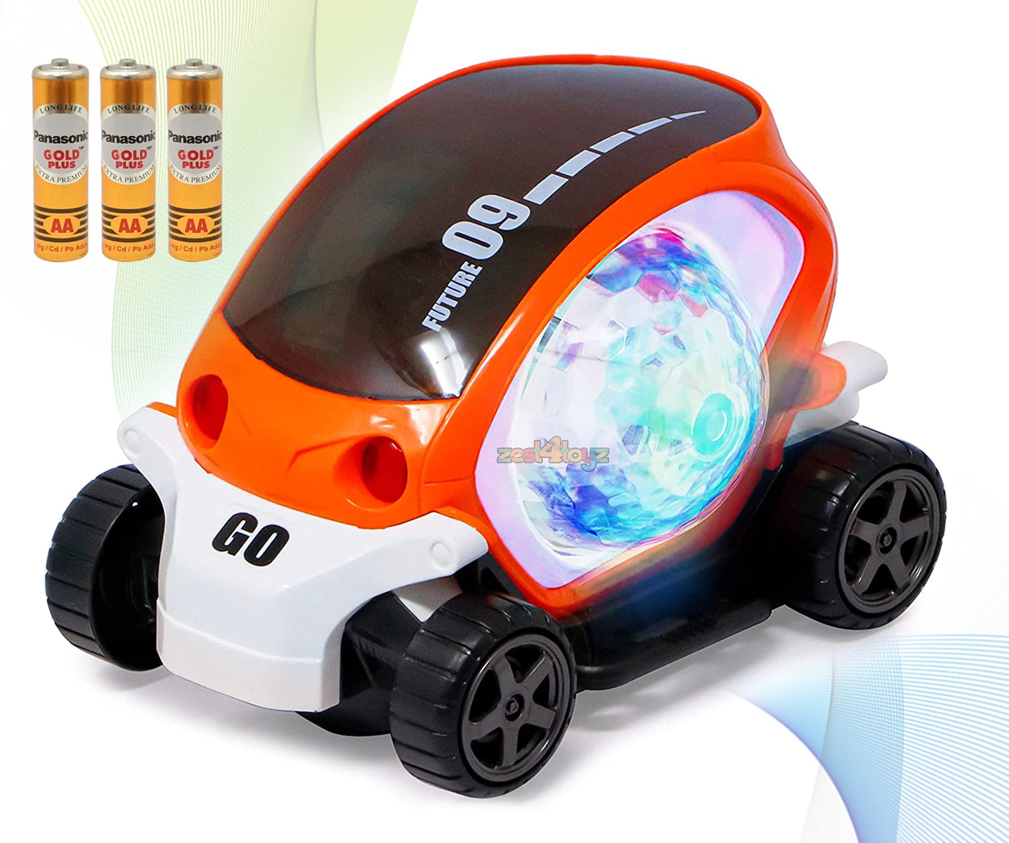 Zest 4 Toyz 360 Degree Rotating Plastic Stunt Car Bump and Go Function with Flashing Lights & Sound Musical Toy Battery Operated Car (Battery Included, Assorted Colour) (B08KD9FNM1) Amazon Price History, Amazon Price Tracker