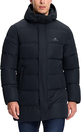 Pioneer Camp Men's Long Winter Coat Parka Hooded Down Jacket