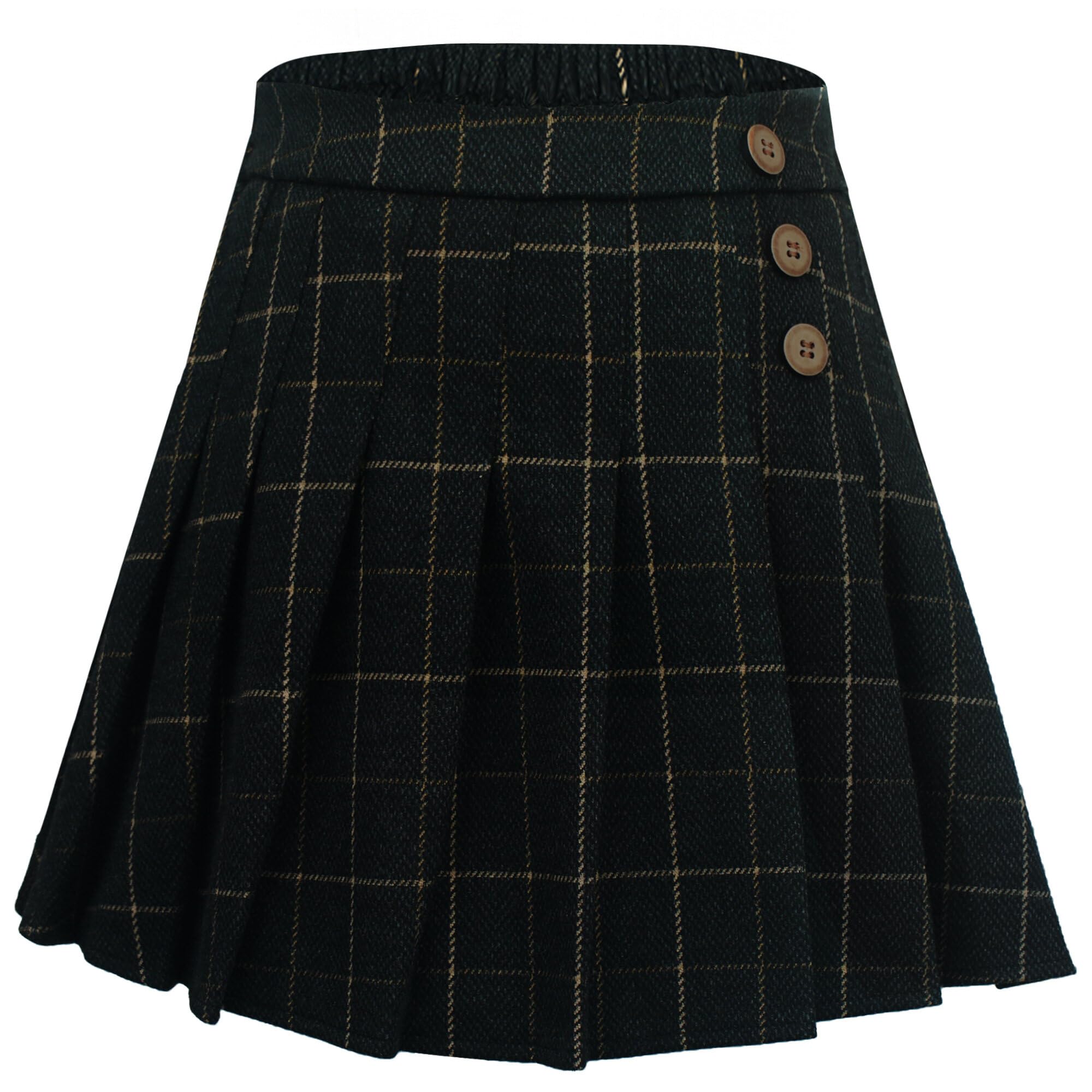 SEAUR Niña Otoño/Invierno Falda Midi Falda con Pantalón Corto Falda Plisada JK Tartán Falda Pantalón Corto Tweed Falda Escolar Espesa Diaria 4-13 Años