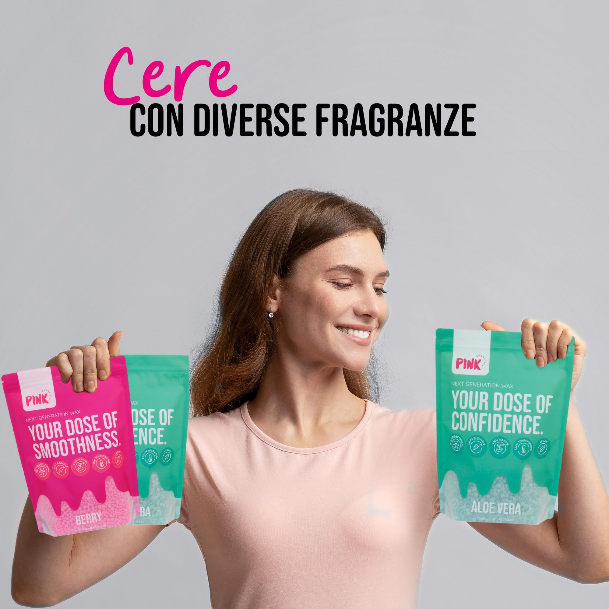 ALOE VERA Next Generation Wax - Cera Depilatoria 800 g - Cera a bassa temperatura - Cera depilatoria senza strisce - Perle di Cera Dura Professionali
