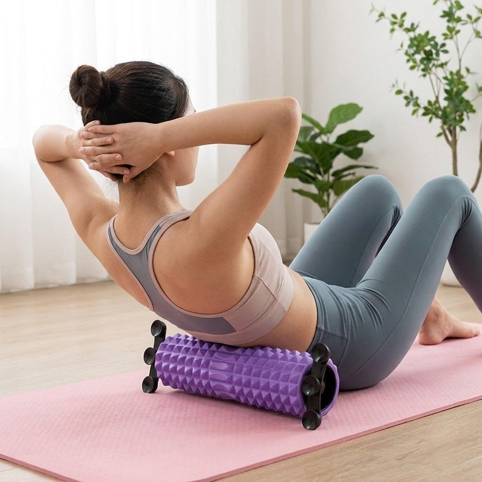 Perfeclan Rodillo Espuma Fitness Ejercicio Pilates Masaje Muscular Profundo EVA PVC Estable Resistente Adecuado para Relajación Muscular Entrenamiento