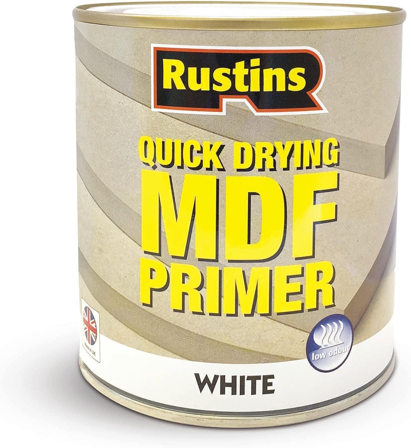 RUSTINS Quick Drying MDF White Primer 250ml-Quick-Drying, Smooth Finish Primer for Bare MDF Wood and Interior Surfaces; Excellent Adhesion; Seals and Prepares for Painting