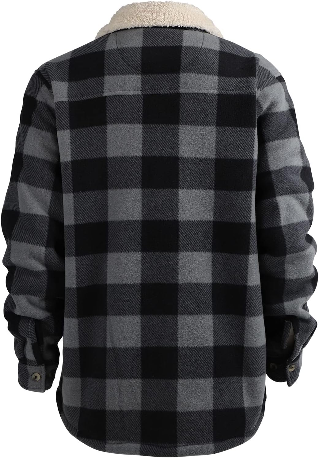 Facitisu Hoodies for Men Sherpa Lined Heavyweight Flannel Jackets Fleece Plaid Winter Warm Coats - Image 4