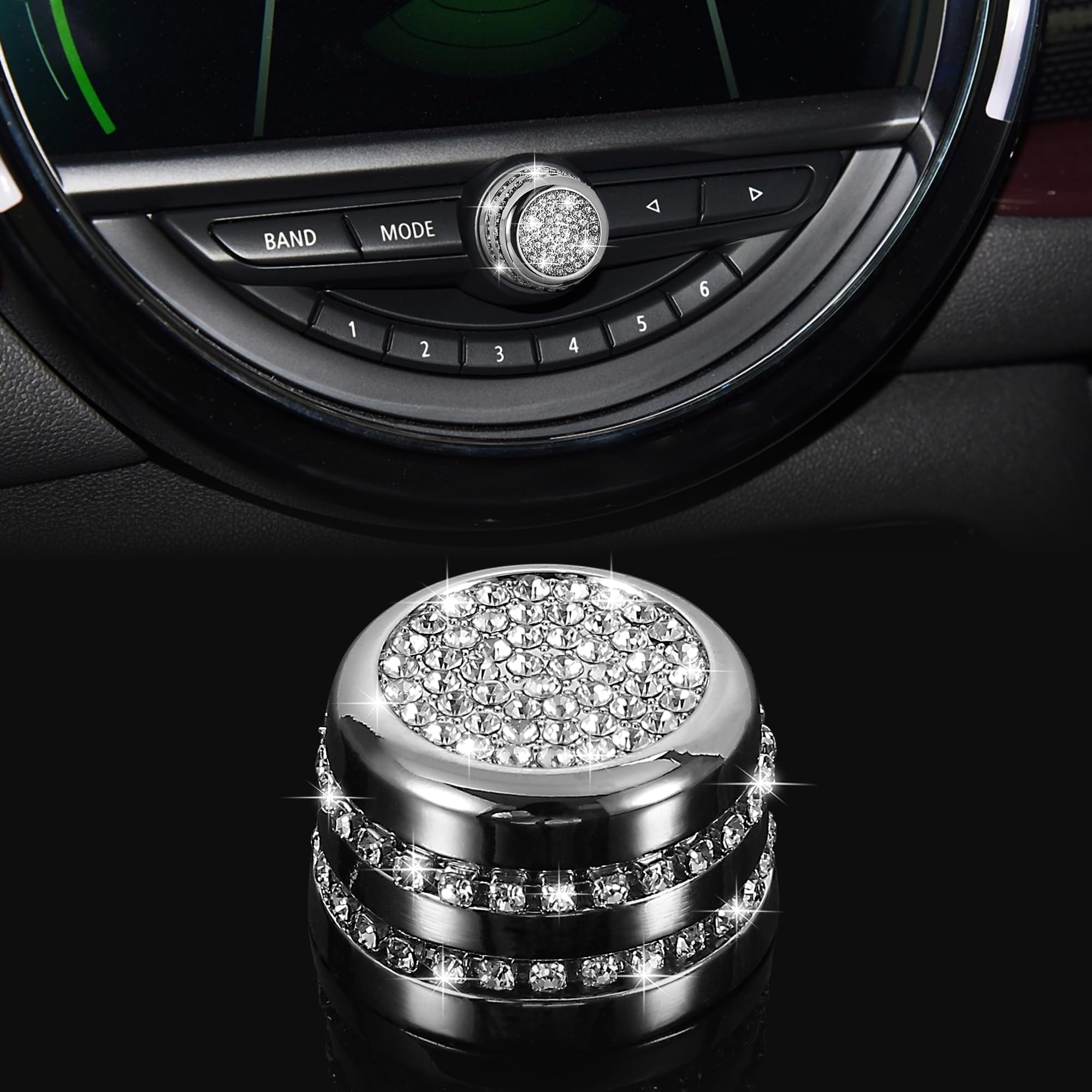 Bouton de volume Mini Cooper F55 F56 F54 bague strass console centrale radio