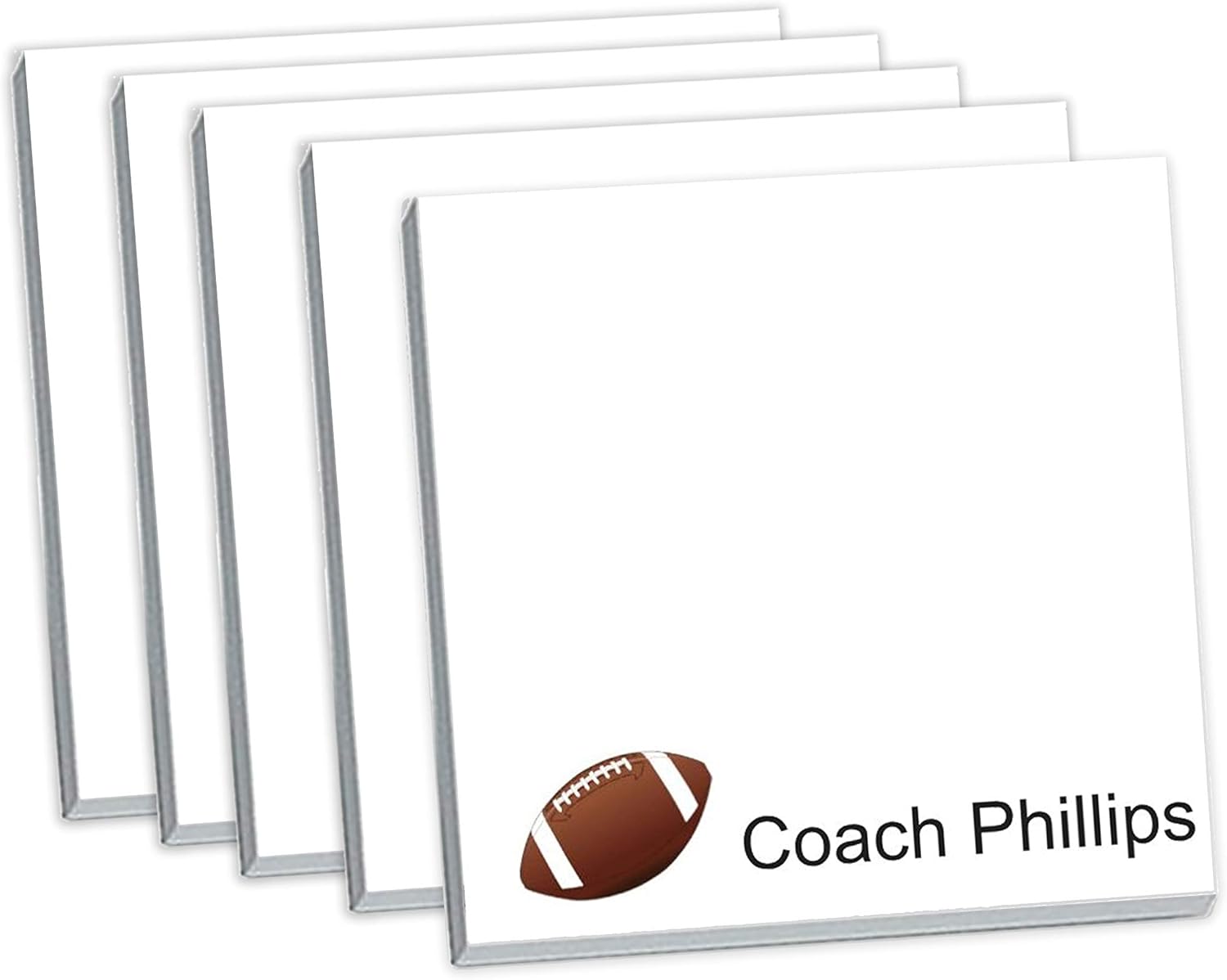 Custom Football Sticky Notes // 3"x3" with 50 Sticky Notes per pad, Personalized Stationery, Gift idea for Teachers, Coaches, Friends, Coworkers, Football Fans, Sports, Personalized Text (5)