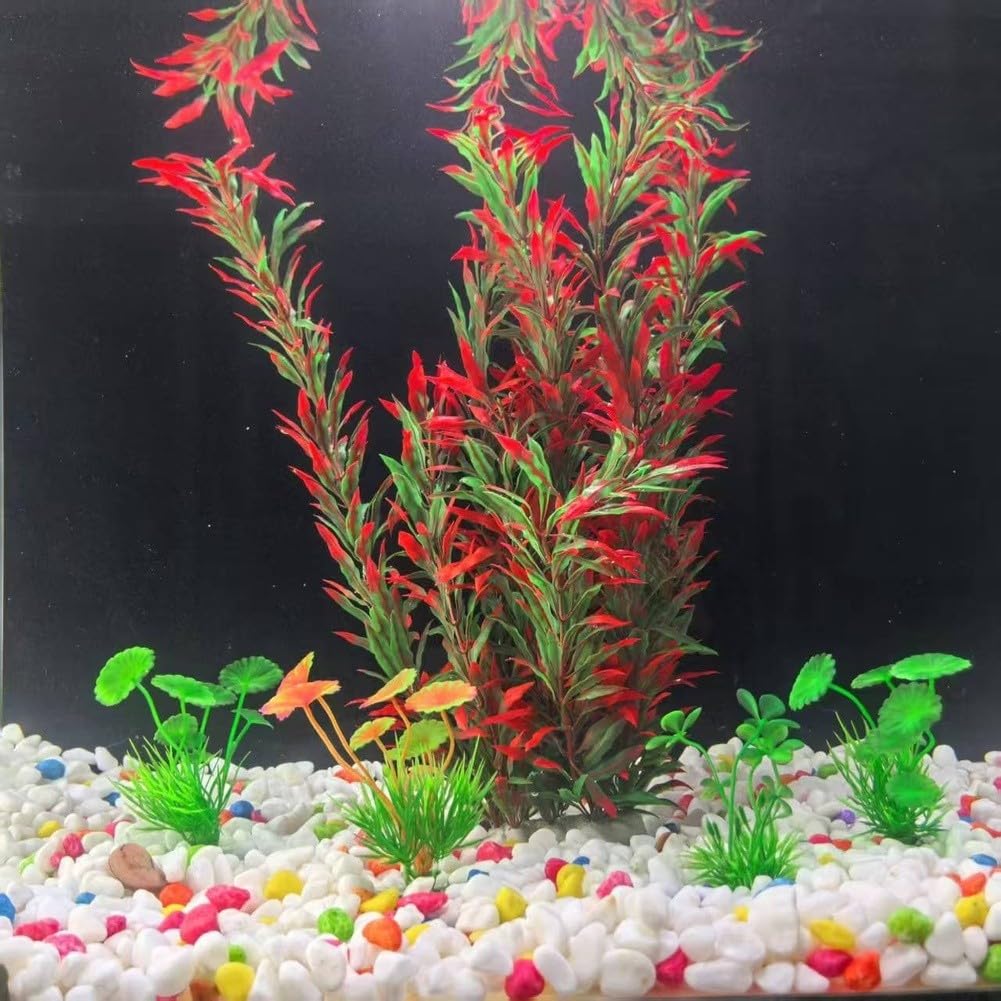 Sztuczne rośliny do akwarium, 38 cm, tworzywo sztuczne PE, dekoracja (C)