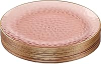 Vista 22 de PLASTICPRO Paquete de 30 Platos de Plástico Martillado Platos de Plástico Desechables Resistentes Platos Elegantes de Fiesta de Plástico Rosa