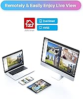 Vista 7 de ZOSI Sistema de cámara de seguridad para el hogar PoE de 8 canales 8MP 4K PoE al aire libre, 8 cámaras IP domo PoE con cable de 5 MP (3K), NVR PoE