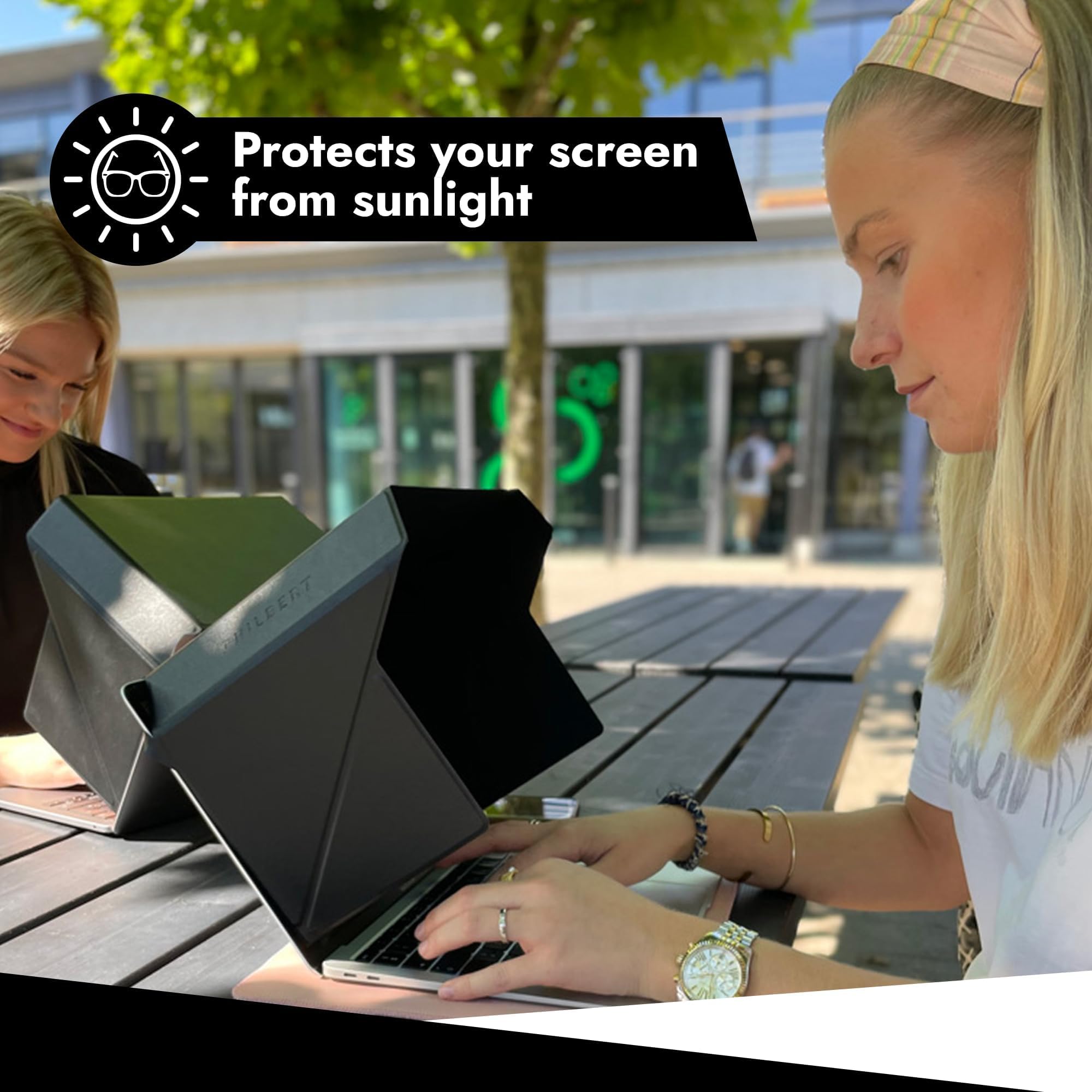 Philbert Design - 4 in 1 Laptop Screen Shade Slim Hood : protezione solare | Protezione dati | Protezione dal calore | Rinforzo di contrasto | Laptop 12"/13"/14" - Universale, leggero e semplice