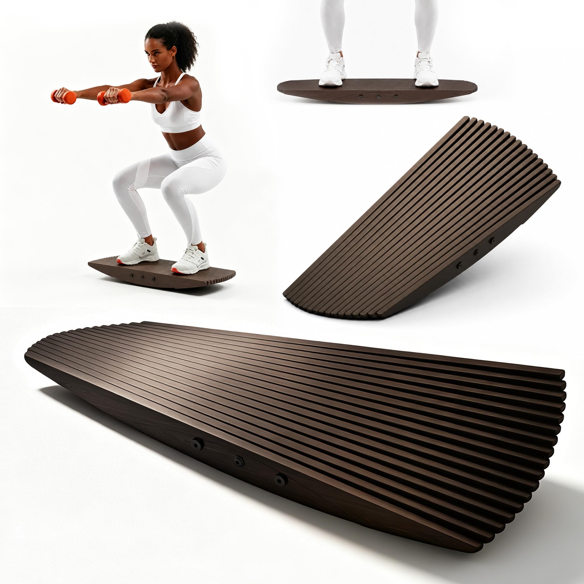 Tabla de equilibrio de madera, 199.6 kg, antifatiga, almohadilla de