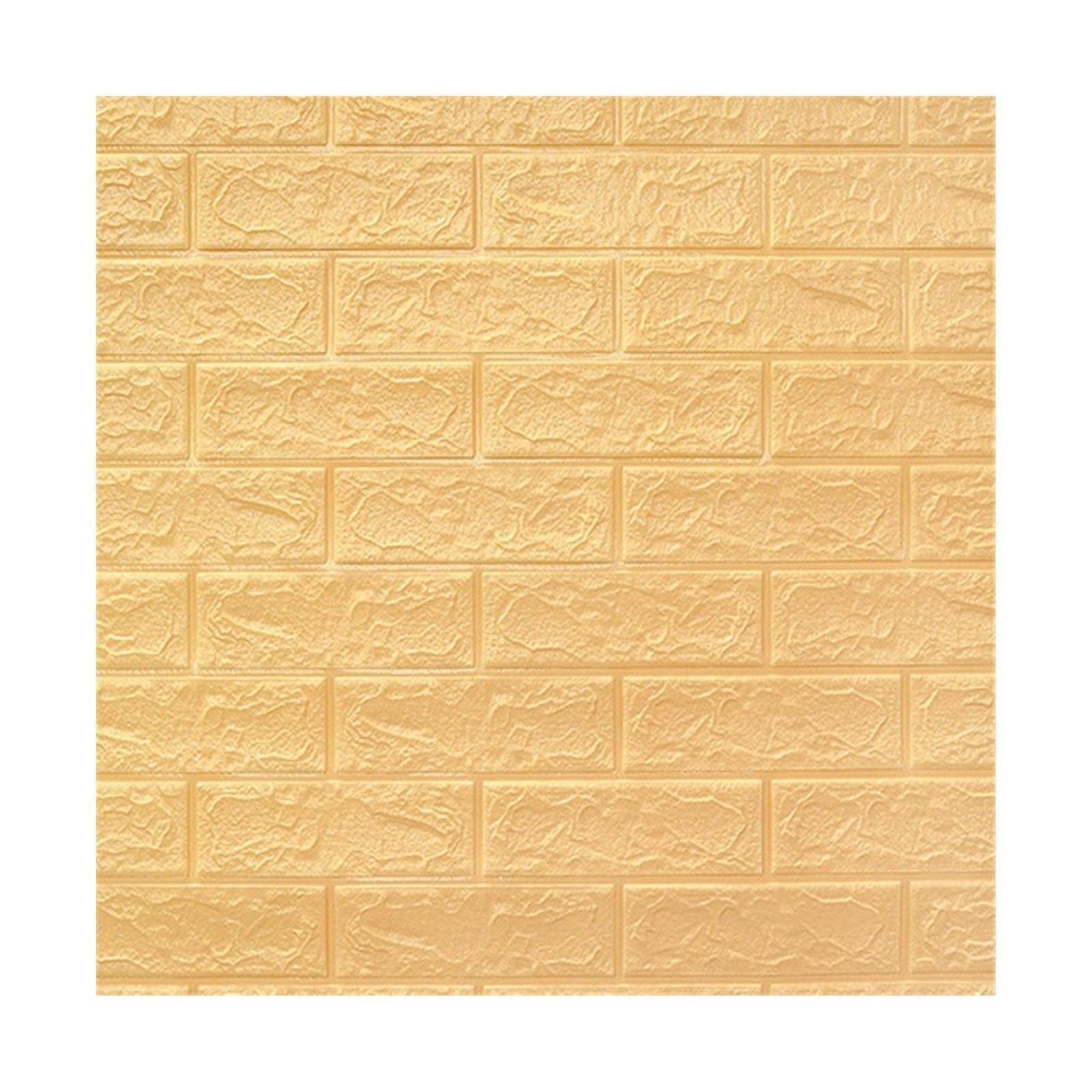 Pared 3d,Ladrillo 3d Adhesivo Pared Papel Tapiz 3D Autoadhesivo De Espuma, Panel Ladrillo Impermeable Para Sala Y Dormitorio, 12 Uds(Cream color,12pcs 70cmx38cm)
